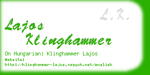 lajos klinghammer business card